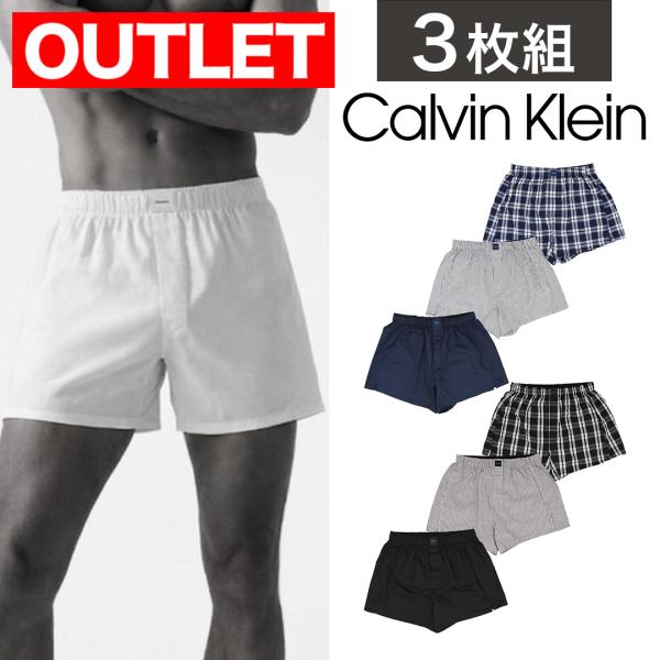 【ワケありアウトレット】【3枚セット】カルバンクライン トランクス メンズ 下着 Calvin Kl...