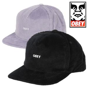 OBEY キャップ メンズ レディース コーデュロイ オベイ 帽子 ブランド ロゴ スナップバック 5パネル ユニセックス ストリート 秋 冬 AW｜99headwearshop