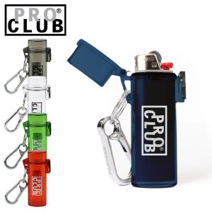 プロクラブ ライターケース キーチェーン クリア 透明 タバコ PRO CLUB ブランド ロゴ ストリート カラビナ BIC プラスチック キーホルダー