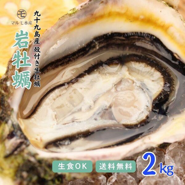 【夏が最旬！生食OK！】《九十九島産》殻付き岩牡蠣 生食用 2kg 1個150〜200g【送料無料】...