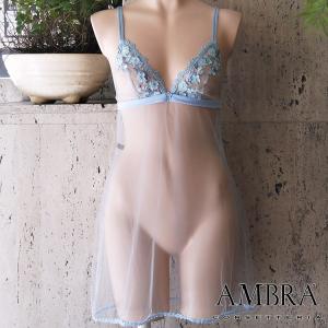 【アンブラ(AMBRA)】”Bouquet”シリーズ　チュールレース付ミニストリップ　トライアングルミニストリップ｜9ninehalf