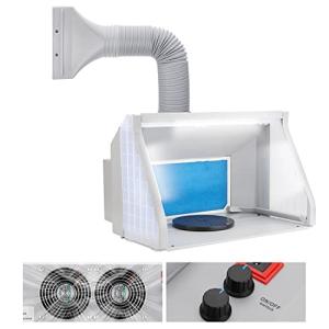 urlife DFPB01 塗装ブース 2基強力ファン LED照明付き スプレーブース