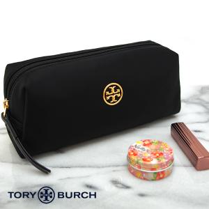 TORY BURCH トリーバーチ コスメポーチ 化粧ポーチ BLACK/ブラック PIPER LONG COSMETIC CASE  トリーバーチ ポーチ 75370 パイパー ロング｜a-base