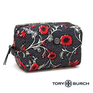 TORY BURCH トリーバーチ ロゴ トラベルポーチ コスメポーチ 化粧ポーチ RETRO BATIK 279 VIRGINAL LARGE COSMETIC CASE 85102 トリーバーチ ポーチ｜a-base