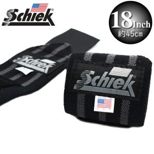 Schiek シーク リストラップ 18インチ(約45cm) BLACK OUT LINE WRIST WRAPS トレーニング リストラップ 筋トレ ジム 手首 固定 サポーター 左右1組セット｜a-base