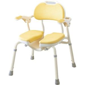 安寿　ひじ掛け付シャワーイスＨＰ　ベージュ　535-019　アロン化成