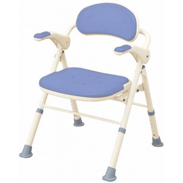 安寿　折りたたみシャワーベンチＴＳ　ブルー　535-465　アロン化成