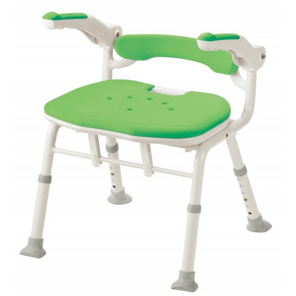 安寿　折りたたみシャワーベンチＩＳフィット　骨盤サポートタイプ　グリーン　536-118　アロン化成...