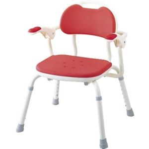 安寿　ひじ掛け付シャワーベンチＴＨ−Ｓ　レッド　536-142　アロン化成