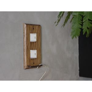 ウッド ハングバー スイッチプレート 2口 wood hang bar switch plate 2口 あたたかみのあるウッドの質感を楽しむ機能的なスイッチカバー｜a-depeche