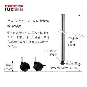 エレクター キャスター ストッパー無し 2個入...の詳細画像5