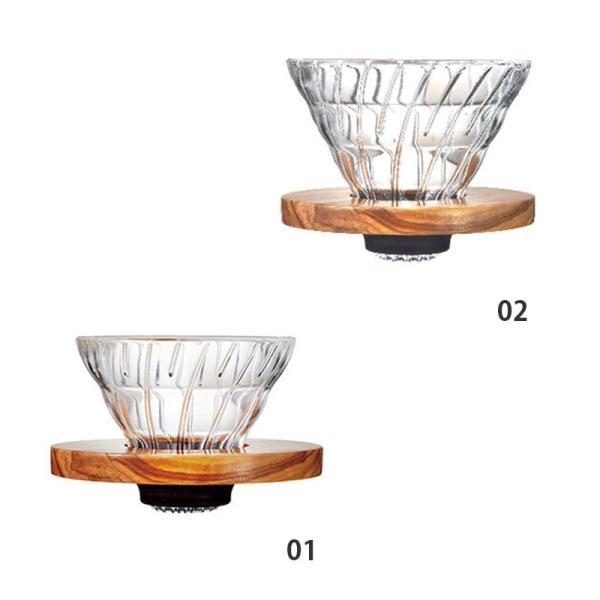 HARIO コーヒードリッパー V60 耐熱ガラス透過ドリッパー オリーブウッド