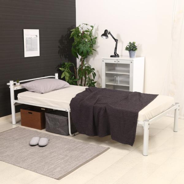 14747 宮付 シングルベッド タンテ アイボリー フレームのみ パイプベッド 中国製 組立品 不...