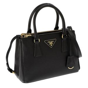 PRADA 1BA896-S/LU/NER プラダ　2WAYバッグ レザー ブラック×ゴールド