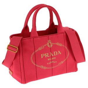 PRADA 1BG439-CANAPA-PEONIA プラダ 2WAYバッグ コットンキャンバス ペオニア×ゴールド｜a-domani