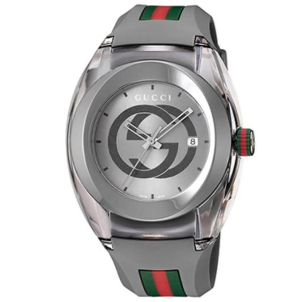 GUCCI YA137109A GREY SYNC WATCH グッチ シンク メンズ腕時計 スイス...