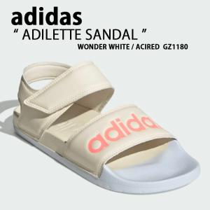 adidas アディダス サンダル スポーツサンダル ADILETTE SANDAL アディレッタ CREAM GZ1180 サイズ調整 ロゴ スポサン ストラップ ヒールストラップ クリーム｜a-dot