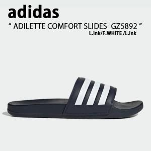 adidas アディダス サンダル スリッパ ADILETTE COMFORT SLIDES GZ5892 アディレッタ コンフォート サンダル BLACK WHITE スライドサンダル シャワーサンダル｜a-dot