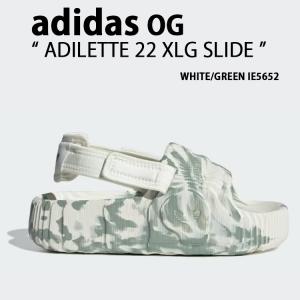 adidas originals アディダス レディース サンダル 厚底 ADILETTE 22 XLG SLIDE IE5652 ホワイト グリーン WHITE GREEN アディレッタ サンダル 厚底サンダル｜a-dot