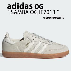 adidas originals アディダス スニーカー SAMBA OG IE7013 サンバ オリジナル ALUMINIUM WHITE BEIGE シューズ レザーアッパー 本革 アルミニウム ホワイト｜a-dot