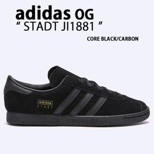 adidas Originals アディダス オリジナルス スニーカー STADT シュタット JI1881 CORE BLACK CARBON スリーストライプ シューズ スエード レザー コアブラック｜a-dot