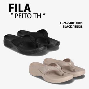 FILA フィラ ビーチサンダル PEITO TH シューズ ペイトサンダル Flip Flop スリッパ スポーツスタイル メッシュ 軽量 厚底 BLACK BEIGE FS262SD03X006