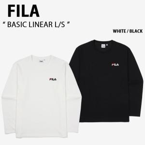 FILA フィラ Tシャツ BASIC LINEAR L/S FS2RLF1101X ベーシック リニア ロング スリーブ ホワイト ブラック 長袖 ロンティー ロゴ ストリート メンズ レディース｜a-dot