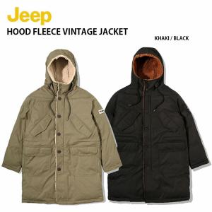 Jeep ジープ モッズコート Hood Fleece Vintage Jacket フード フリース ビンテージ ジャケット ロングコート ミリタリー コート  カーキ GK4JPU407｜a-dot