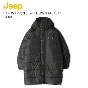 Jeep ジープ ダウンジャケット TRI WAPPEN LIGHT DOWN JACKET トライ ワッペン ライト ダウン ジャケット コート メンズ レディース 男性用 女性用 GL4JPU404BK｜a-dot