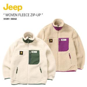 Jeep ジープ フリースジャケット WOVEN FLEECE ZIP-UP ウーブン フリース ジップアップ ジャケット ボアジャケット スタンドネック メンズ レディース JM4TZU406｜a-dot