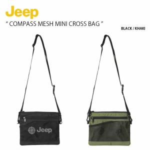 Jeep ジープ ショルダーバッグ COMPASS MESH MINI CROSS BAG コンパス メッシュ ミニ クロス バッグ サコッシュ ブラック カーキ メンズ レディース JN0GAU522｜a-dot