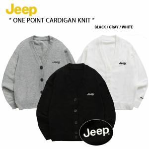 Jeep ジープ カーディガン One Point Cardigan Knit ワンポイント ニット スクールカーディガン ニット  グレー アイボリー JN5KTU511｜a-dot