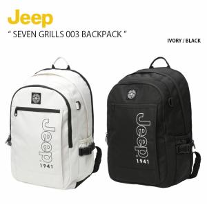 Jeep ジープ リュック SEVEN GRILLS 003 BACKPACK セブン グリルズ バックパック デイパック ロゴ A4収納 アイボリー ブラック メンズ レディース JO0GAU003｜a-dot