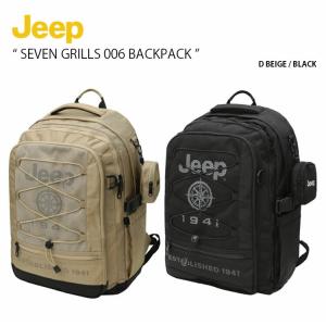Jeep ジープ リュック SEVEN GRILLS 006 BACKPACK セブン グリルズ バックパック デイパック ロゴ ベージュ ブラック メンズ レディース JO0GAU006｜a-dot