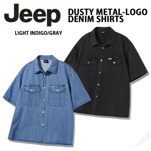 Jeep ジープ デニムシャツ カジュアルシャツ DUSTY METAL-LOGO DENIM SH...