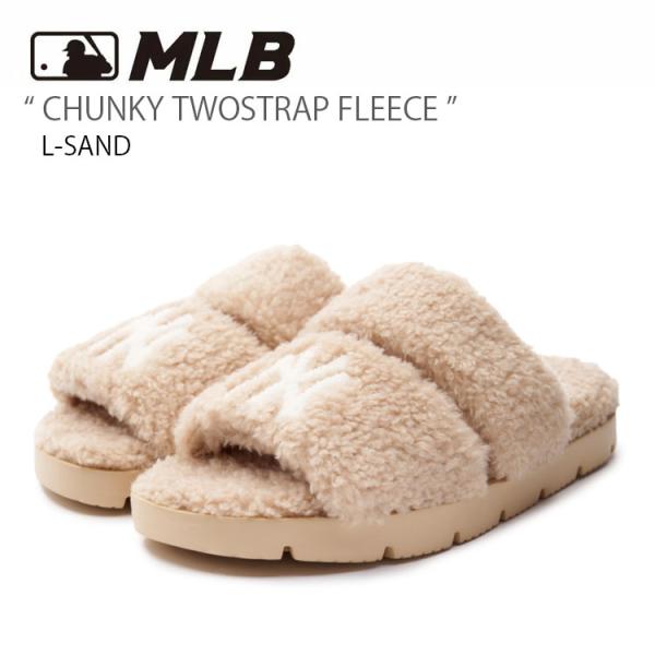 MLB エムエルビー ミュール MLB CHUNKY TWOSTRAP FLEECE L-SAND ...
