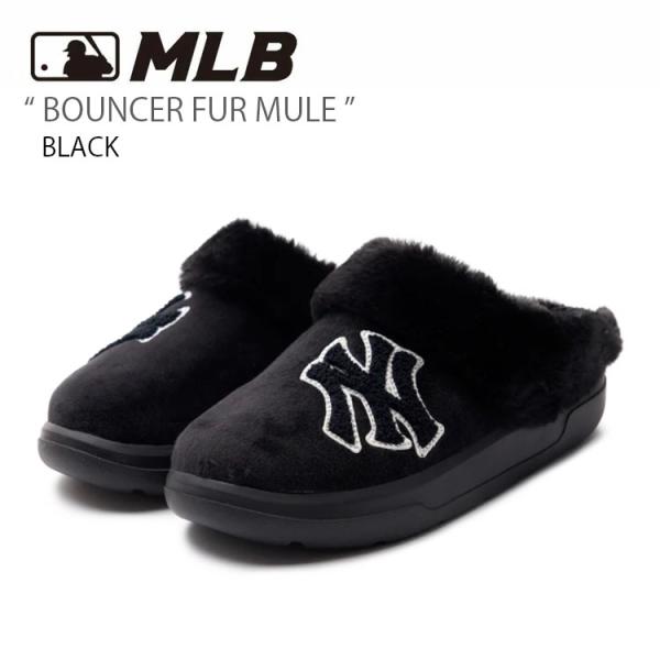 MLB エムエルビー レディース ミュール MLB BOUNCER FUR MULE BLACK バ...