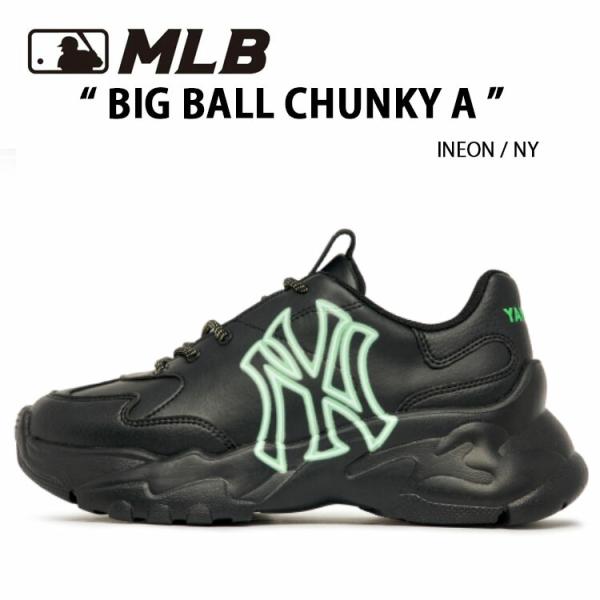 MLB スニーカー BIGBALL CHUNKY A NYY ネオンカラー 厚底スニーカー ニューヨ...