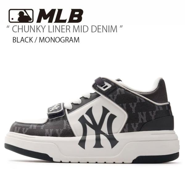 MLB エムエルビー スニーカー CHUNKY LINER MID DENIM MONOGRAM チ...
