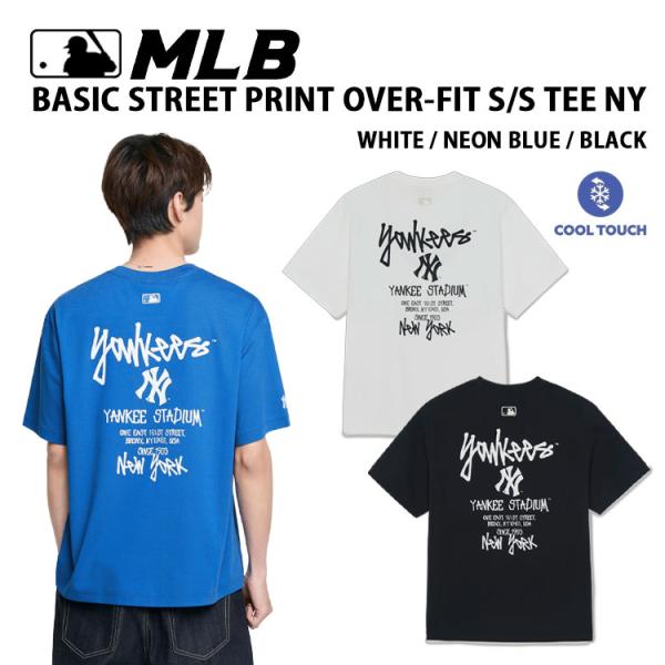 MLB エムエルビー 半袖 Tシャツ BASIC STREET PRINT OVER-FIT S/S...