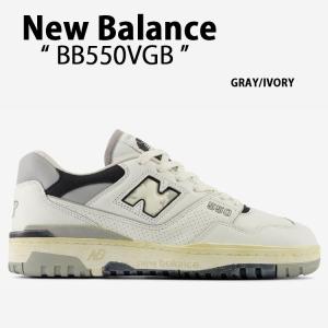 New Balance ニューバランス スニーカー BB550VGB IVRORY GRAY シューズ NewBalanceBB550 ニューバランスBB550 レザー 本革 バッシュ アイボリー レトロデザイン｜a-dot