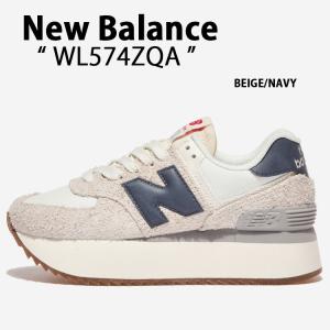 New Balance ニューバランス レディース 厚底 スニーカー WL574ZQA BEIGE NAVY シューズ 厚底シューズ スエード NewBalance574 くすみカラー ニュアンスカラー｜a-dot