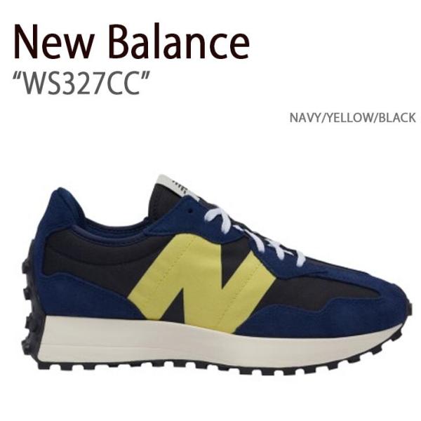 New Balance ニューバランス スニーカー 327 NAVY YELLOW BLACK ネイ...