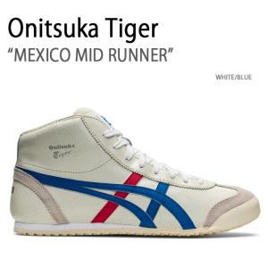 Onitsuka Tiger オニツカタイガー スニーカー MEXICO MID RUNNER WHITE BLUE メキシコミッドランナー ホワイト ブルー メンズ レディース DL409.0142｜a-dot