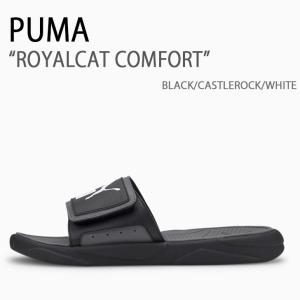 PUMA プーマ サンダル PUMA ROYALCAT COMFORT BLACK CASTLEROCK WHITE シューズ メンズ レディース 男性用 女性用 372280-01｜a-dot