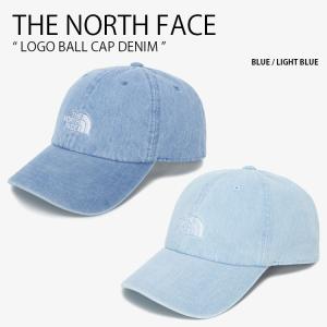 THE NORTH FACE ノースフェイス ベースボールキャップ LOGO BALL CAP DENIM ロゴ ボール キャップ デニム 帽子 WHITELABEL ブルー メンズ レディース NE3CQ00K/L｜a-dot
