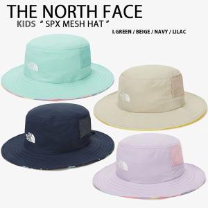 THE NORTH FACE ノースフェイス キッズ バケットハット SPX MESH HAT ハット バケハ 帽子 サファリハット 首ひも付き ロゴ 子供用 男の子 女の子 NE3HN01R/S/T/U｜a-dot