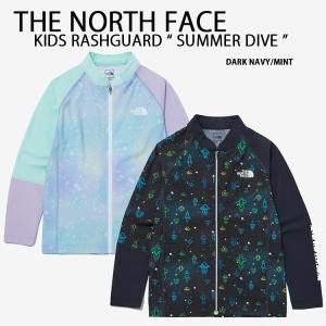 THE NORTH FACE ノースフェイス キッズ ラッシュガード K'S SUMMER DIVE RASHGUARD P 水着 ジップアップ UVカット 吸水速乾 NAVY MINT ジュニア用 NJ5JP04S/T