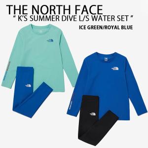 THE NORTH FACE ノースフェイス キッズ セットアップ K'S SUMMER DIVE L/S WATER SET ラッシュガード 水着 レギンス 冷感素材 BLUE GREEN 水遊び NT7TP04S/V