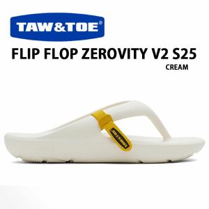 TAW＆TOE トー＆トー サンダル FLIP FLOP V2 ZEROVITY S25 CREAM フリップフロップ 一体型サンダル 一体形成  シャワーサンダル スライドサンダル くすみカラー｜a-dot